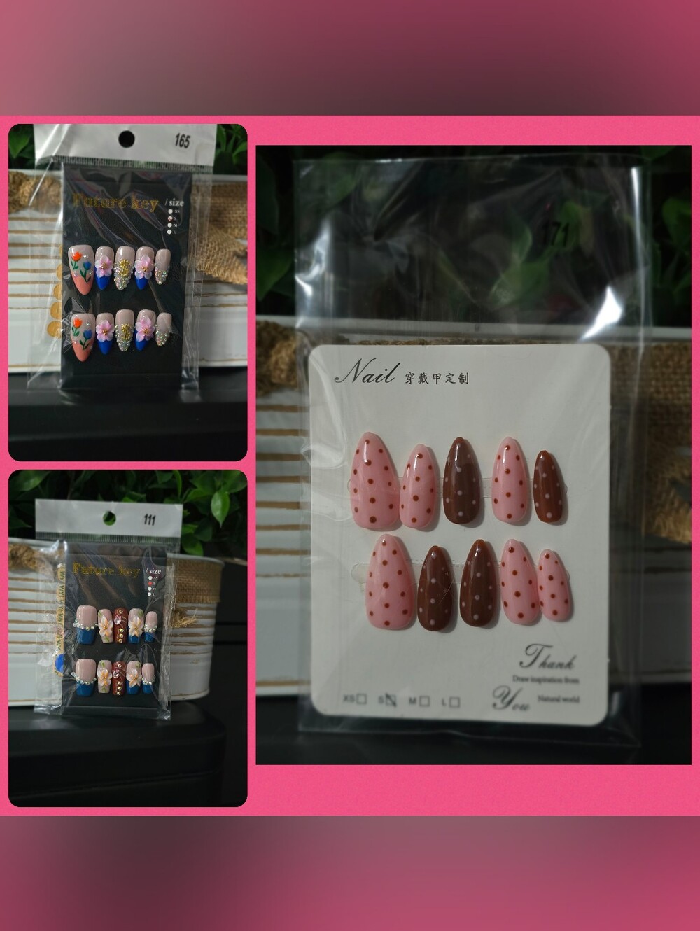 Set of 3 Small Premium Press On Nails - Brand New! Handmade Acrylic